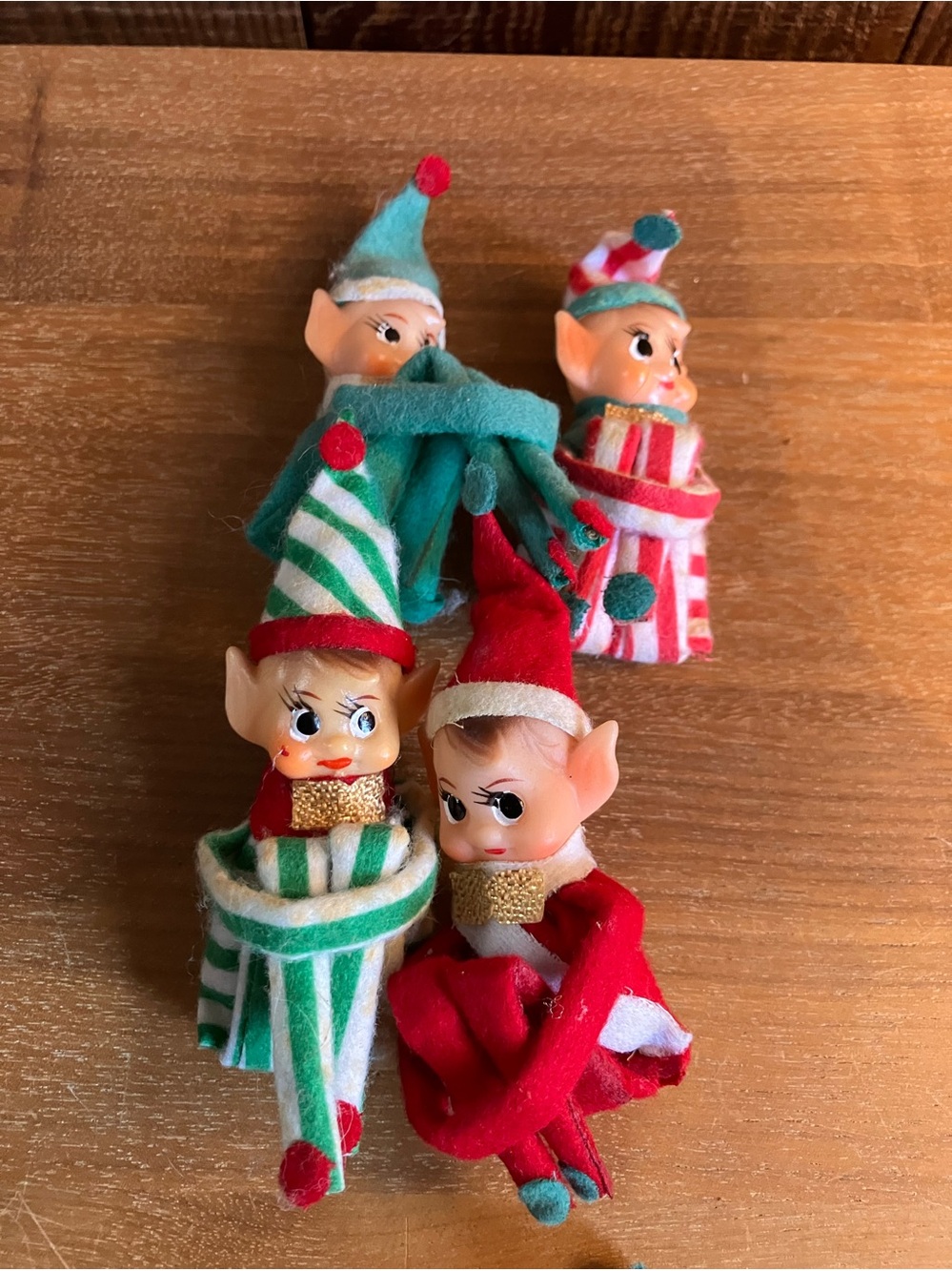 Vintage Knee Hugger Christmas Elf Lot - Made In Japan